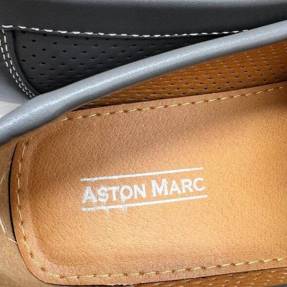 Aston Marc Men's Grey Perforated Moccasin Toe Driving Loafers Size 11 NWB - Picture 10 of 12
